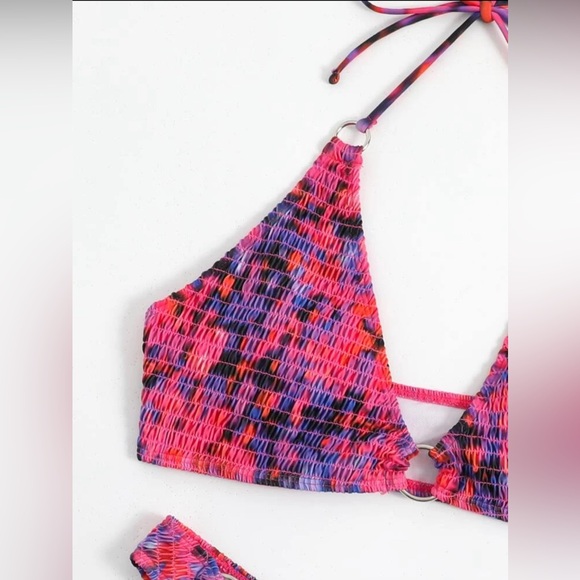 🌈 Shein Multicolor Tie-Dye Halter Bikini Set - Size M 🌈 - Picture 5 of 5